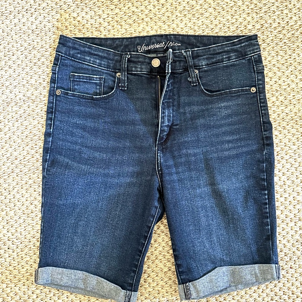 Universal Thread Blue Jean Shorts with Rolled Cuff and Faded Wash